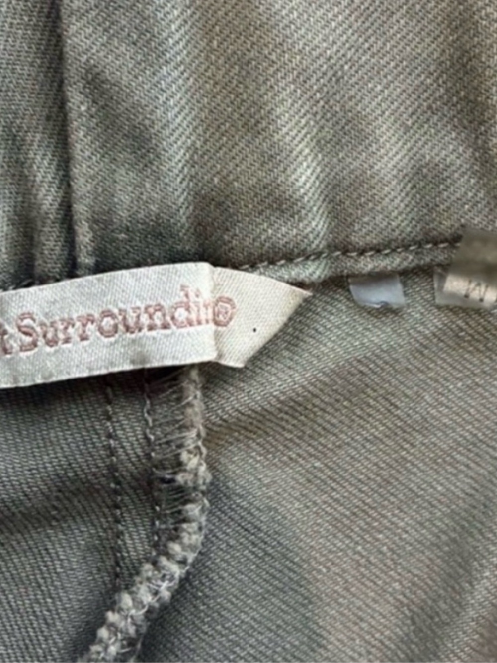 Soft Surroundings Olive Metro Denim Leggings - Size M Button Detail - Picture 7 of 7